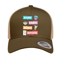 Anime Ramen Boba Sketching Kawaii Anime Lover Merch Retro Trucker Cap | Artistshot