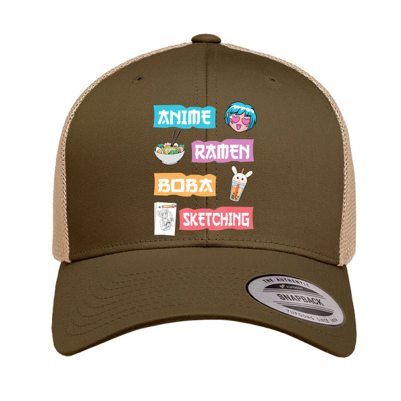 Anime Ramen Boba Sketching Kawaii Anime Lover Merch Retro Trucker Cap | Artistshot