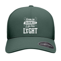 In Darkness I See His Light Jesus Christian Designs Seamless Cap | Artistshot