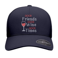 Womens Good Friends Good Wine Good Times Bling Rhinestone V Neck T Shi Seamless Cap | Artistshot