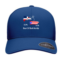 Half Puerto Rican Half Dominican Flag Map Combined Pr Rd Long Sleeve T Seamless Cap | Artistshot