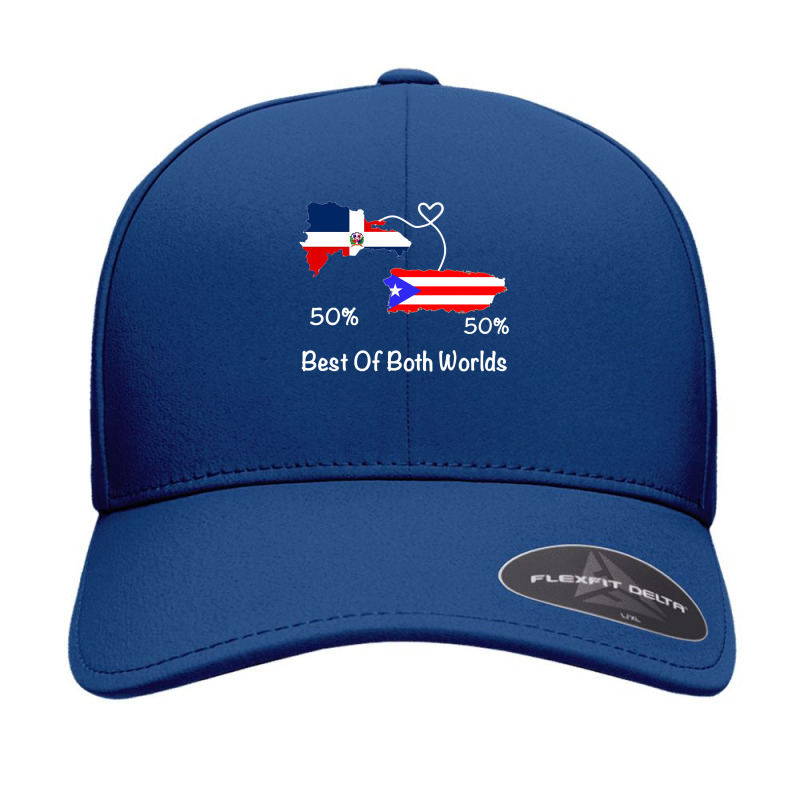 Half Puerto Rican Half Dominican Flag Map Combined Pr Rd Long Sleeve T Seamless Cap by cm-arts | Artistshot