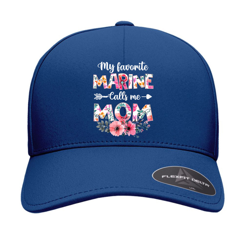 Womens My Favorite Marine Calls Me Mom Shirt Marine Military T Shirt Seamless Cap by cm-arts | Artistshot