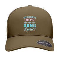 My Brain Is 80% Song Lyrics Singer Catchy Tune Lyrics Seamless Cap | Artistshot