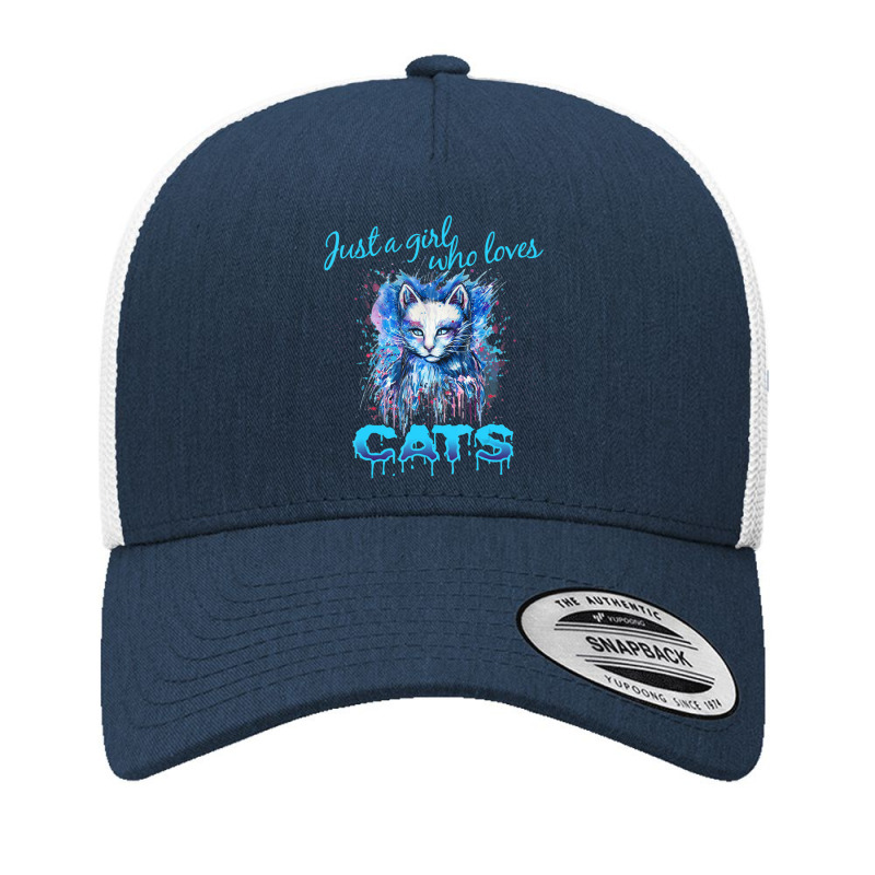 Cute 'just A Girl Who Loves Cats' Tee, Splash Art Cat Lover Yupoong Trucker Cap by thangdinhsinhelf | Artistshot