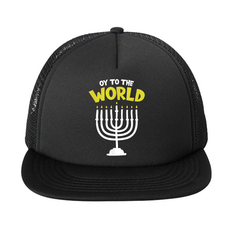 Hanukkah Jewish Holiday Oy To The World Foam Snapback Hat | Artistshot