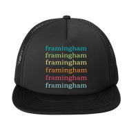 Framingham Massachusetts (ma) Cute And Colorful Text Foam Snapback Hat | Artistshot