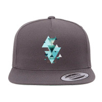 Geometric Triangle Compilation In Teal.png 5 Panel Snapback Cap | Artistshot