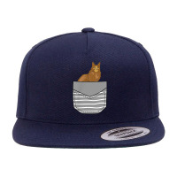 Cat Sitting Maine Coon In Pocket 5 Panel Snapback Cap | Artistshot