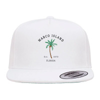 Womens Marco Island Florida Colorful Palm Tree Retro Novelty Art V Nec 5 Panel Snapback Cap | Artistshot