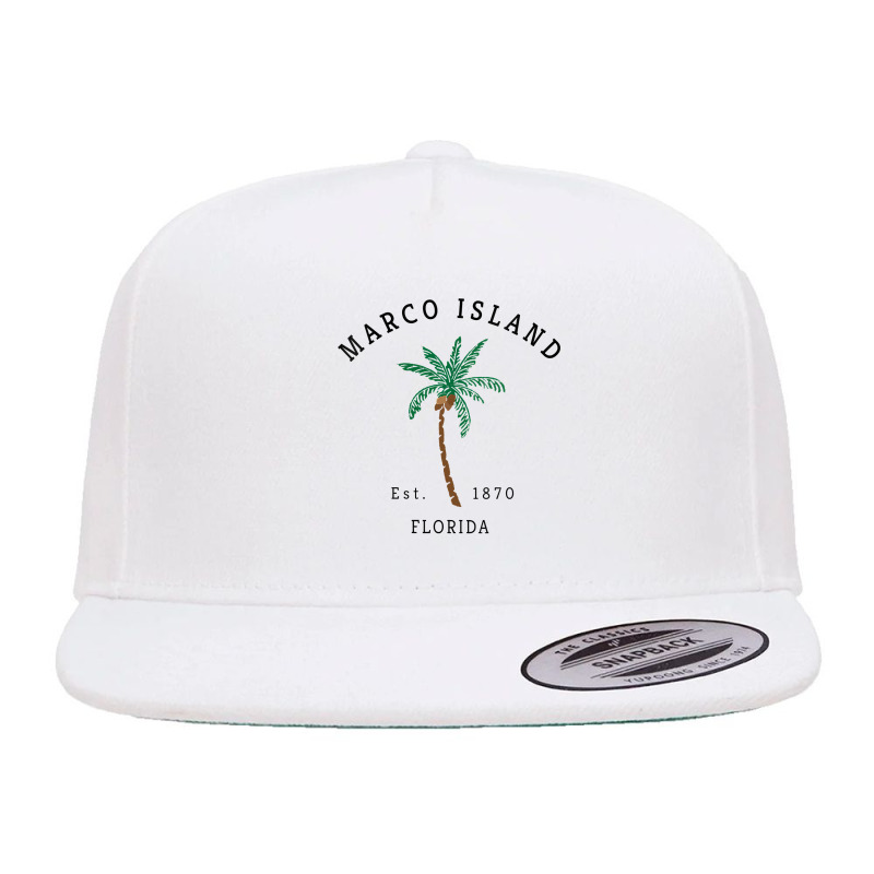 Womens Marco Island Florida Colorful Palm Tree Retro Novelty Art V Nec 5 panel snapback cap by cm-arts | Artistshot