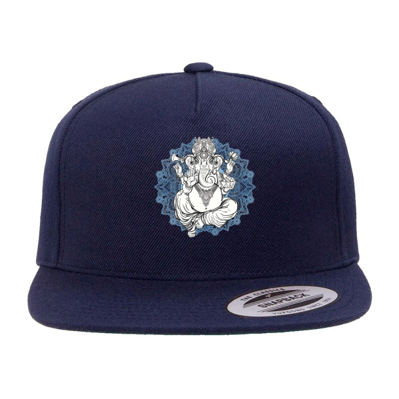 Hindu Elephant God Ganesha Tshirt  Oriental India Henna Tee 5 Panel Snapback Cap | Artistshot