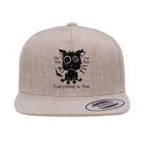 Everything Is Fine Funny Stressed Out Cat Graphic T Shirt 5 Panel Snapback Cap | Artistshot