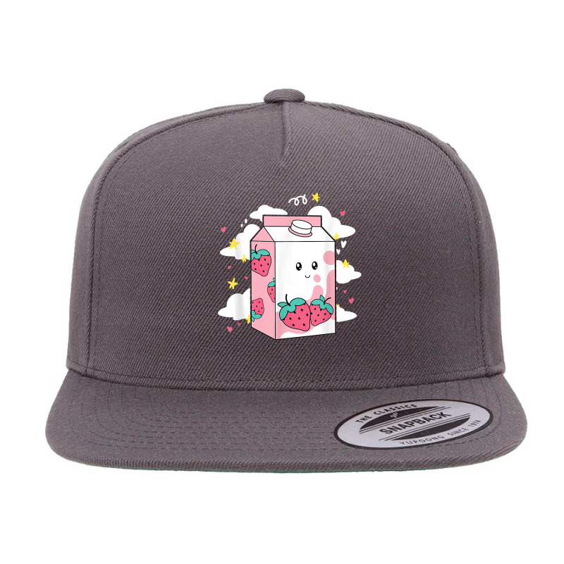 Cute Milkshake Kawaii Japanese Strawberry Milk Shake Carton 5 panel snapback cap by ArtistJasmin | Artistshot