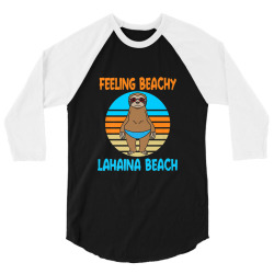 funny lahaina beach vacation   fun sloth premium 3/4 Sleeve Shirt | Artistshot