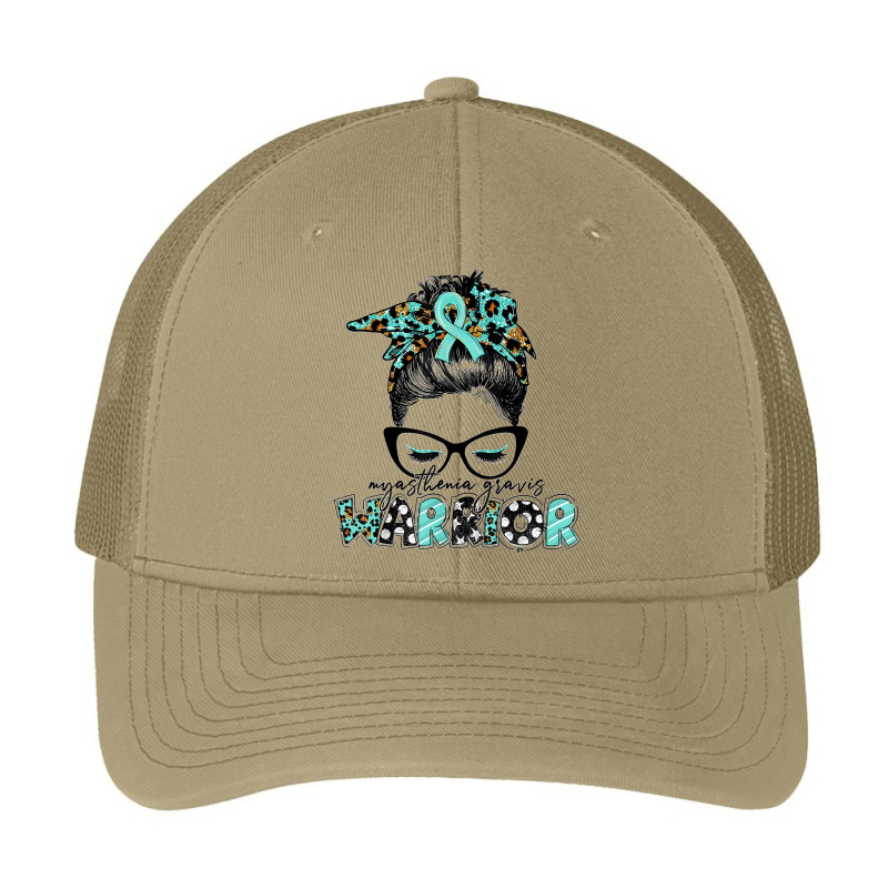 Messy Bun Women Teal Ribbon Myasthenia Gravis Warrior T Shirt Pa Trucker Cap | Artistshot