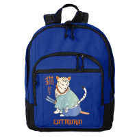 Cat Samurai Catmurai Japanese Warrior Funny Cats With Katana Basic Backpack | Artistshot