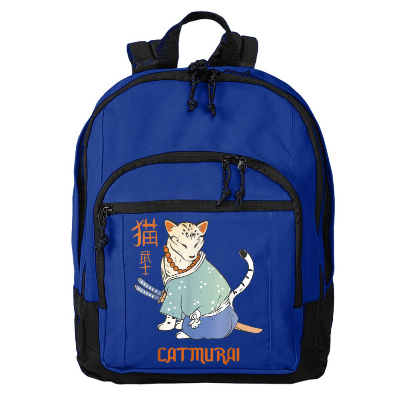 Cat Samurai Catmurai Japanese Warrior Funny Cats With Katana Basic Backpack | Artistshot