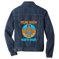 Funny North Shore Vacation   Fun Sloth Premium Men Denim Jacket | Artistshot