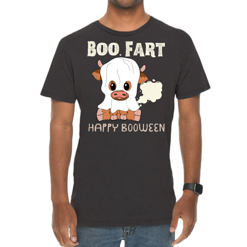 Boo Fart Funny Farting Cow Ghost For Halloween Vintage T-shirt | Artistshot