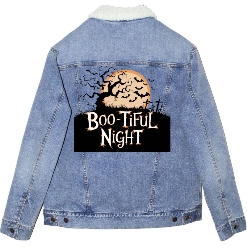 Boo Tiful Night. Halloween Unisex Sherpa-lined Denim Jacket | Artistshot