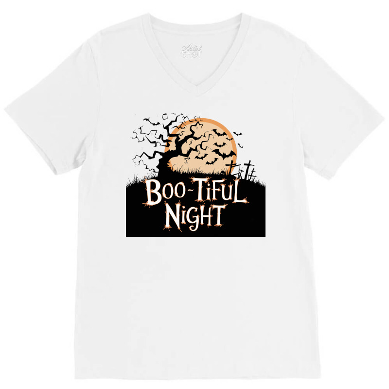 Boo Tiful Night. Halloween V-neck Tee | Artistshot