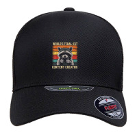 World's Feral Est Content Creator Funny Raccoon Unipanel Trucker Mesh Cap | Artistshot