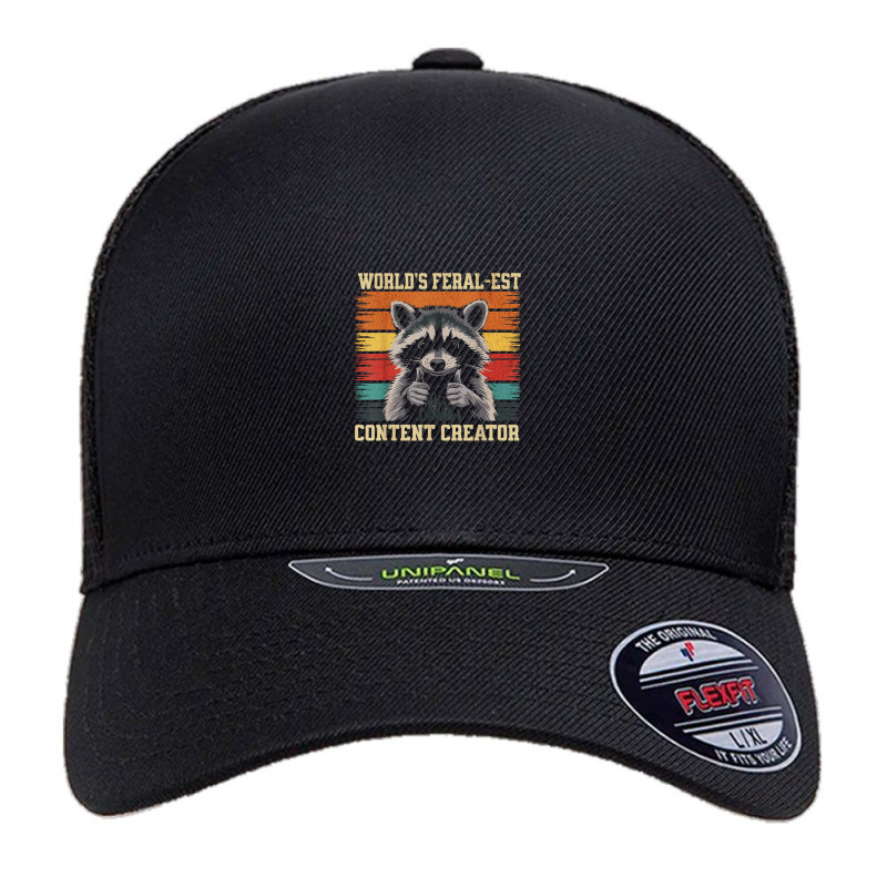 World's Feral Est Content Creator Funny Raccoon Unipanel Trucker Mesh Cap by Teresa Simmons | Artistshot