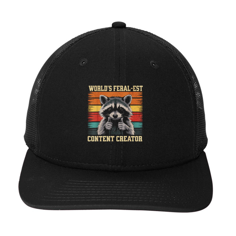 World's Feral Est Content Creator Funny Raccoon Snapback Trucker Cap by Teresa Simmons | Artistshot