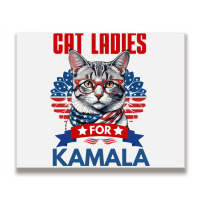 Cat Ladies For Kamala 2024 Metal Print Horizontal | Artistshot