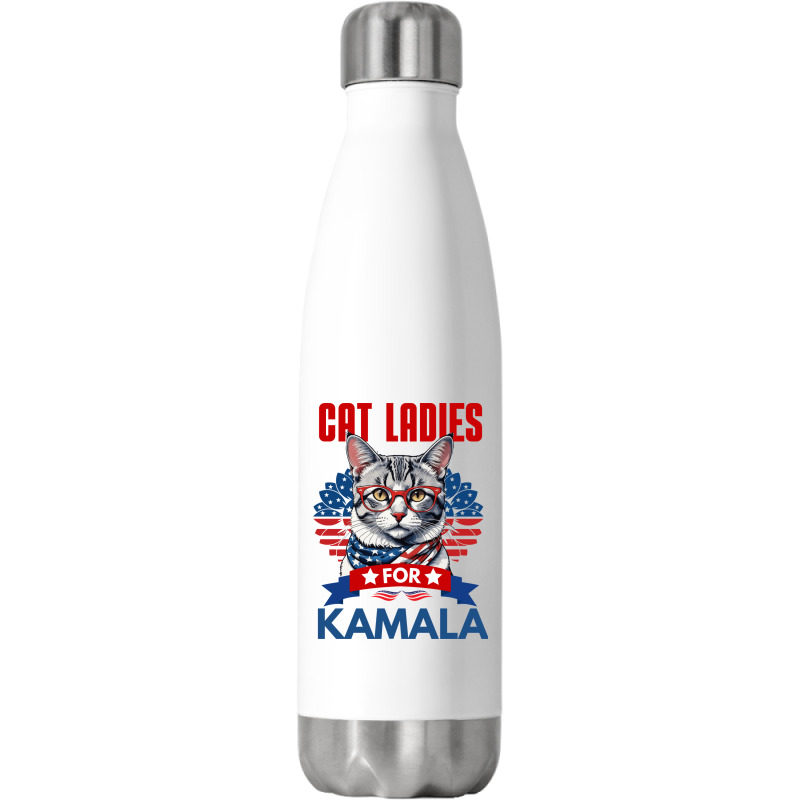 Cat Ladies For Kamala 2024 Stainless Steel Water Bottle | Artistshot