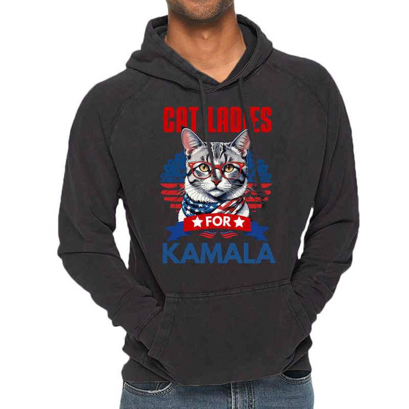 Cat Ladies For Kamala 2024 Vintage Hoodie | Artistshot