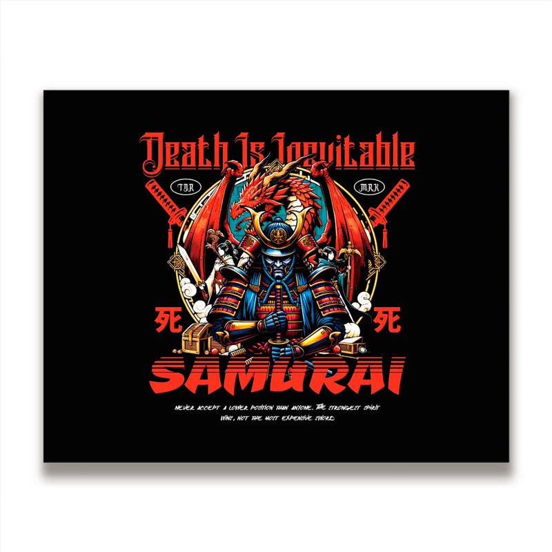 Samurai - Death Is Inevitable Metal Print Horizontal | Artistshot