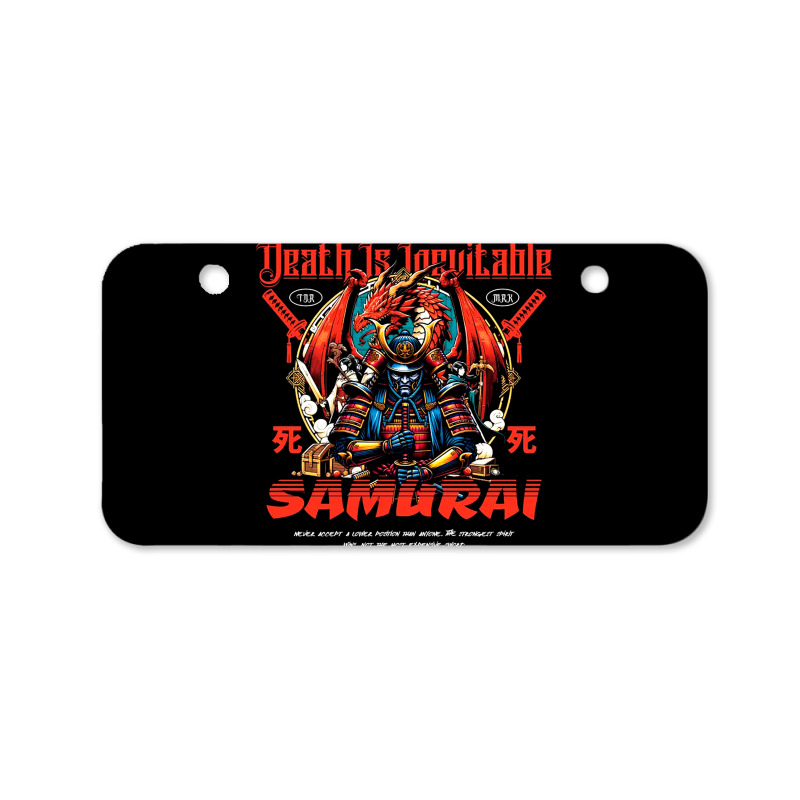 Samurai - Death Is Inevitable Bicycle License Plate | Artistshot