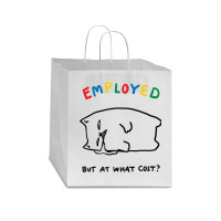 Employed But At What Cost Cat Star Paper Bag - 13 X 7 X 13 | Artistshot