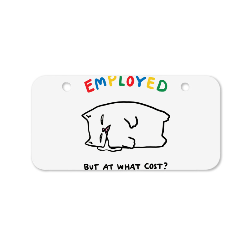 Employed But At What Cost Cat Bicycle License Plate | Artistshot