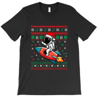 Astronaut Ugly Christmas Riding Rocket T-shirt | Artistshot