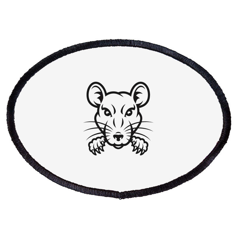 Funny Rat Oval Patch | Artistshot