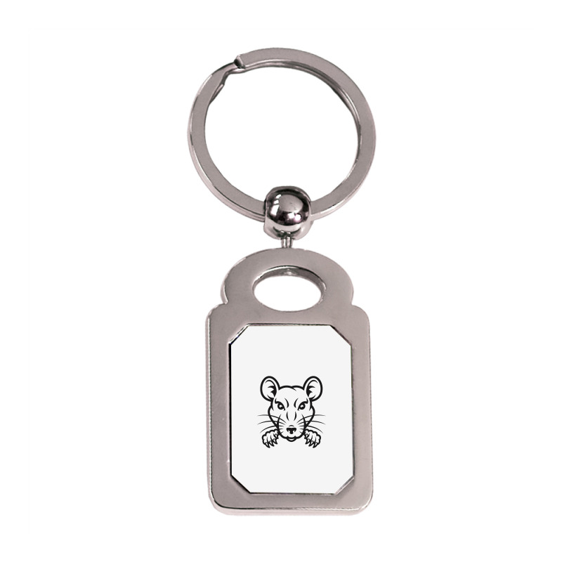 Funny Rat Silver Rectangle Keychain | Artistshot