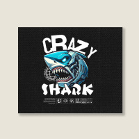 Crazy Shark Landscape Canvas Print | Artistshot