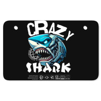 Crazy Shark Atv License Plate | Artistshot