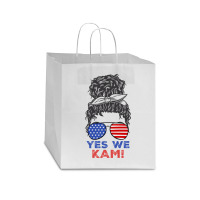 Kamala Yes We Kam American Woman Star Paper Bag - 13 X 7 X 13 | Artistshot