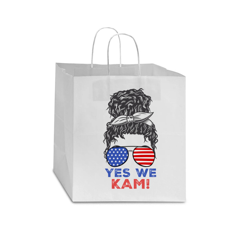 Kamala Yes We Kam American Woman Star Paper Bag - 13 X 7 X 13 | Artistshot