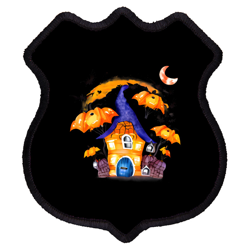 Whimsical Pumpkin House With Witch Shield Patch | Artistshot