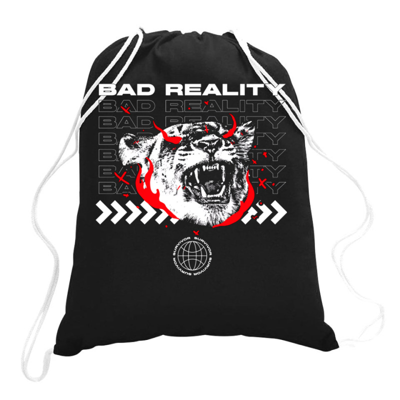 Bad Reality Drawstring Bags | Artistshot