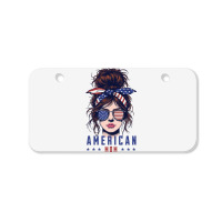 Messy Bun Hair American Flag Bicycle License Plate | Artistshot