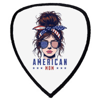 Messy Bun Hair American Flag Shield S Patch | Artistshot