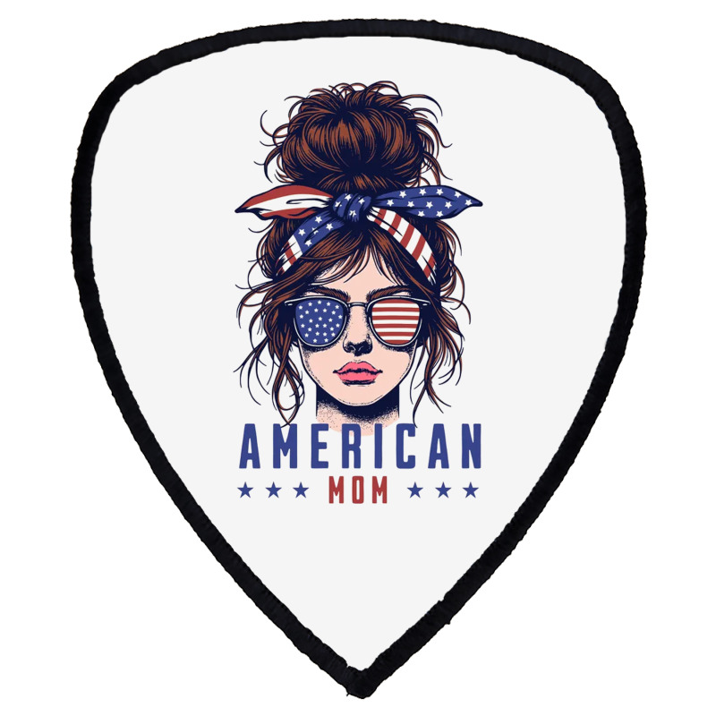 Messy Bun Hair American Flag Shield S Patch | Artistshot