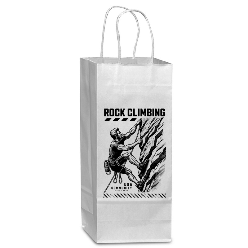 Rock Climbing Extreme Sports Wine Paper Bag - 5 1/2 X 3 1/4 X 13 | Artistshot