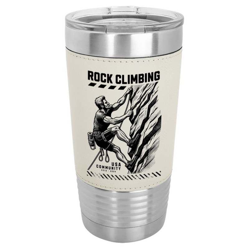 Rock Climbing Extreme Sports Leatherette Tumbler | Artistshot